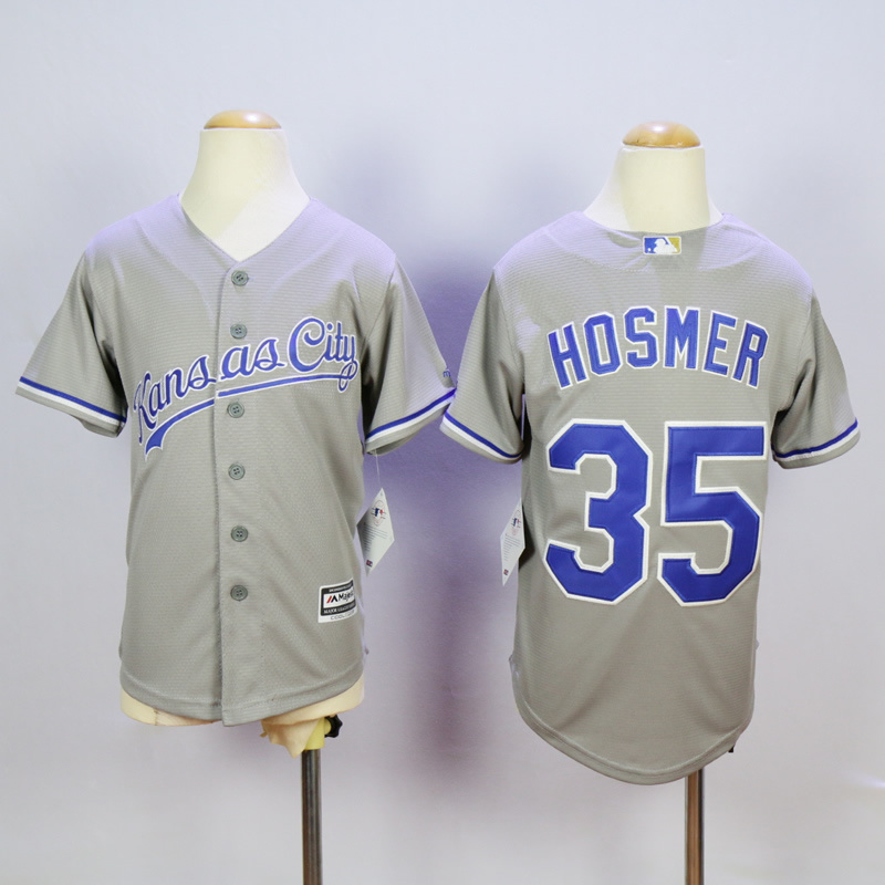 Youth Kansas City Royals #35 Hosmer Grey MLB Jerseys->women mlb jersey->Women Jersey